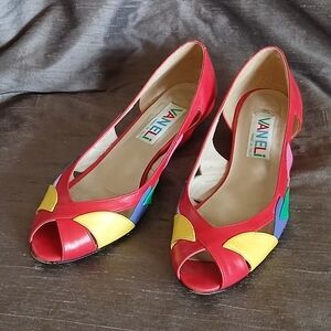Colorful Leather Slip on Shoes by Vaneli